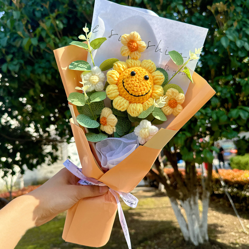 手工编织花束送老师幼儿园小学