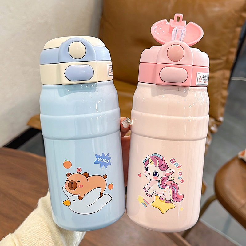 双饮儿童保温水杯可放书包侧面