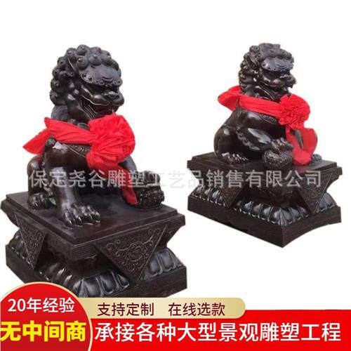 纯铜故宫狮雕塑铸铜宫门狮一对大型中式铜狮子门口动物看门狮摆件