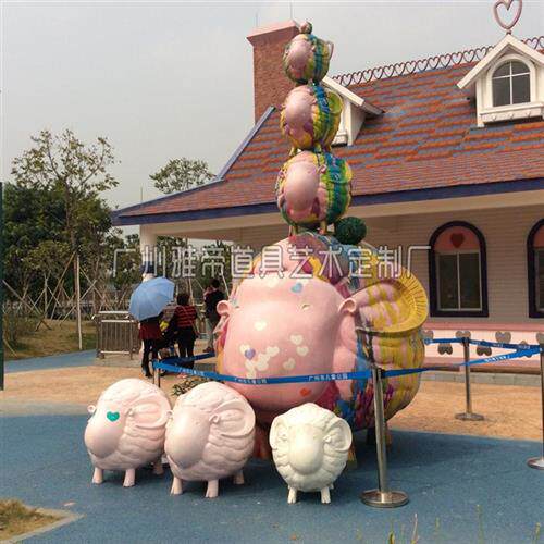 户外玻璃钢雕塑园林景区装饰摆件动物模型定制羊群泡沫雕刻