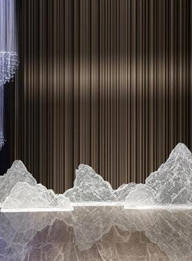 轻奢透明树脂假山组合桌面装置摆件酒店会所售楼处大厅雕塑装饰品