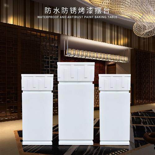 防水防锈烤漆白色长方体底座新中式客厅酒店样板婚庆房外雕塑摆件