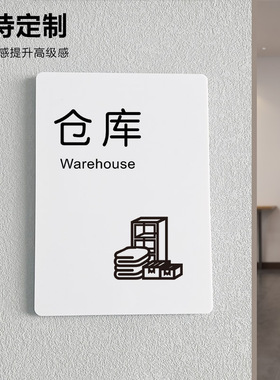 仓库储藏室布草间杂物间公司办公室门牌标识牌定制亚克力标识牌科室牌订制创意高级玻璃门设计贴纸警示牌标牌