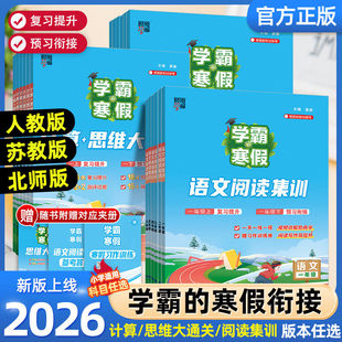 2026学霸的寒假衔接作业小学一二三四五六年级上下册学霸语文阅读集训数学计算思维题大通关人教北师江苏教版预复习寒假一本通