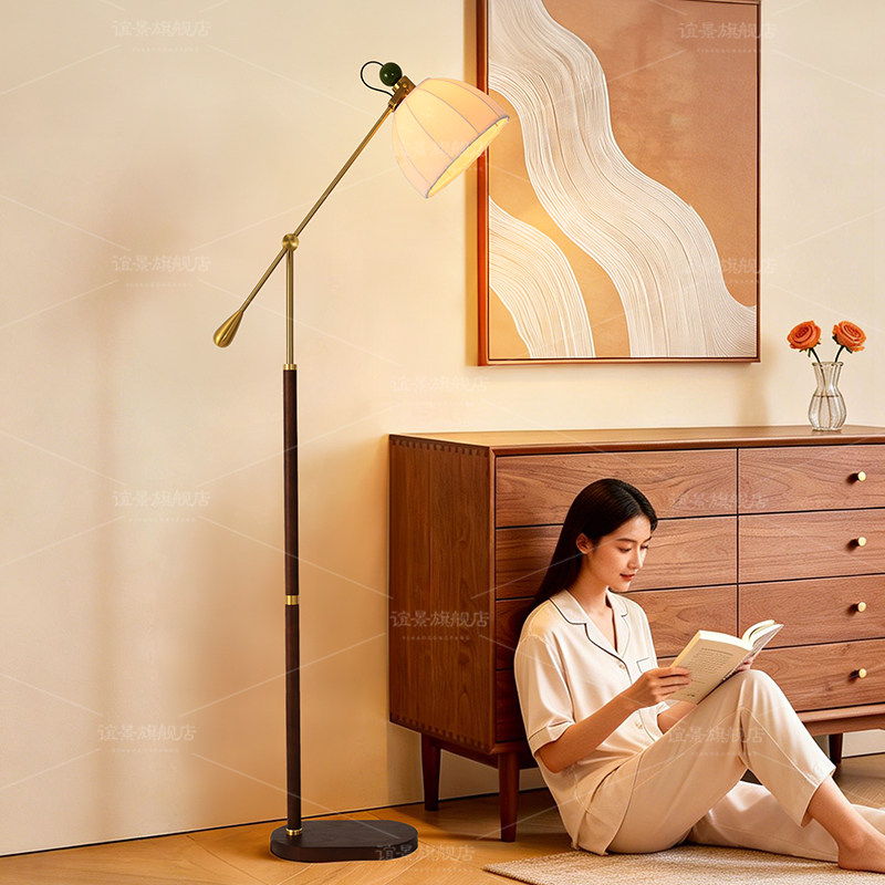 法式中古风落地灯客厅卧室床头灯美式复古轻奢高级感氛围立式台灯