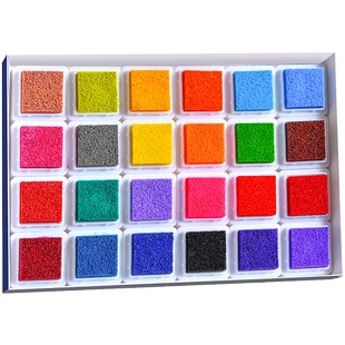 彩色印泥手指画手指印泥儿童颜料无毒印盘海绵印天使画画图册幼儿园手掌点画玩具印泥绘画工具24色脚印画水洗