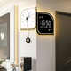 现代简约风客厅双面转角挂钟几何拐角时钟挂墙电子钟表静音免打孔