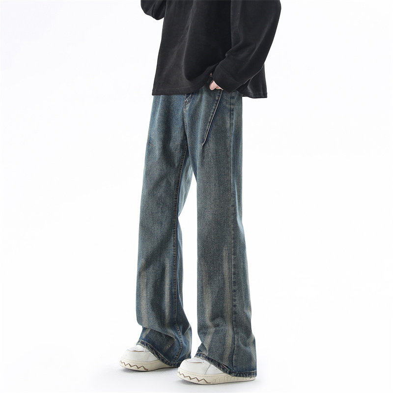 NO LOGO OFFICALzakkamade阿茶与阿古兔先森美式高街复古牛仔裤