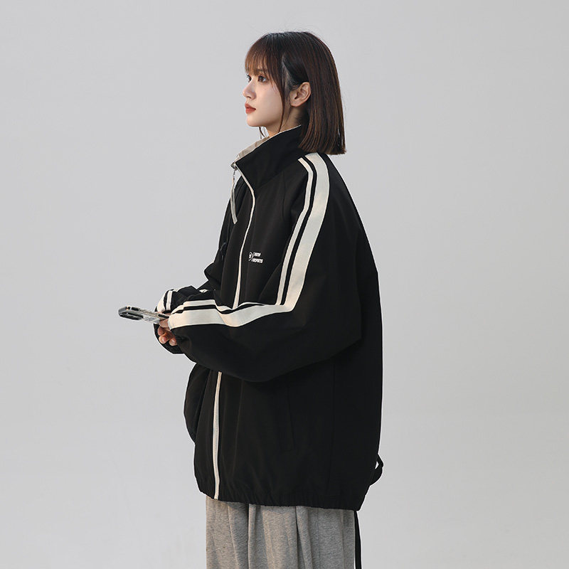 19 STUDIO阿茶与阿古whichone双面穿立领夹克宽松棒球服