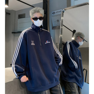 MPstudios原创男装黑衣先生美丽的脏店GOODBAI学院风宽松卫衣外套