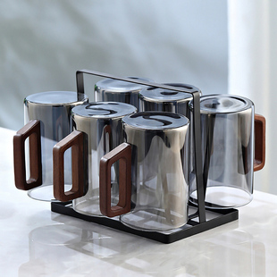 家用玻璃杯水杯套装大容量耐高温客厅待客杯子中式茶杯水具套装