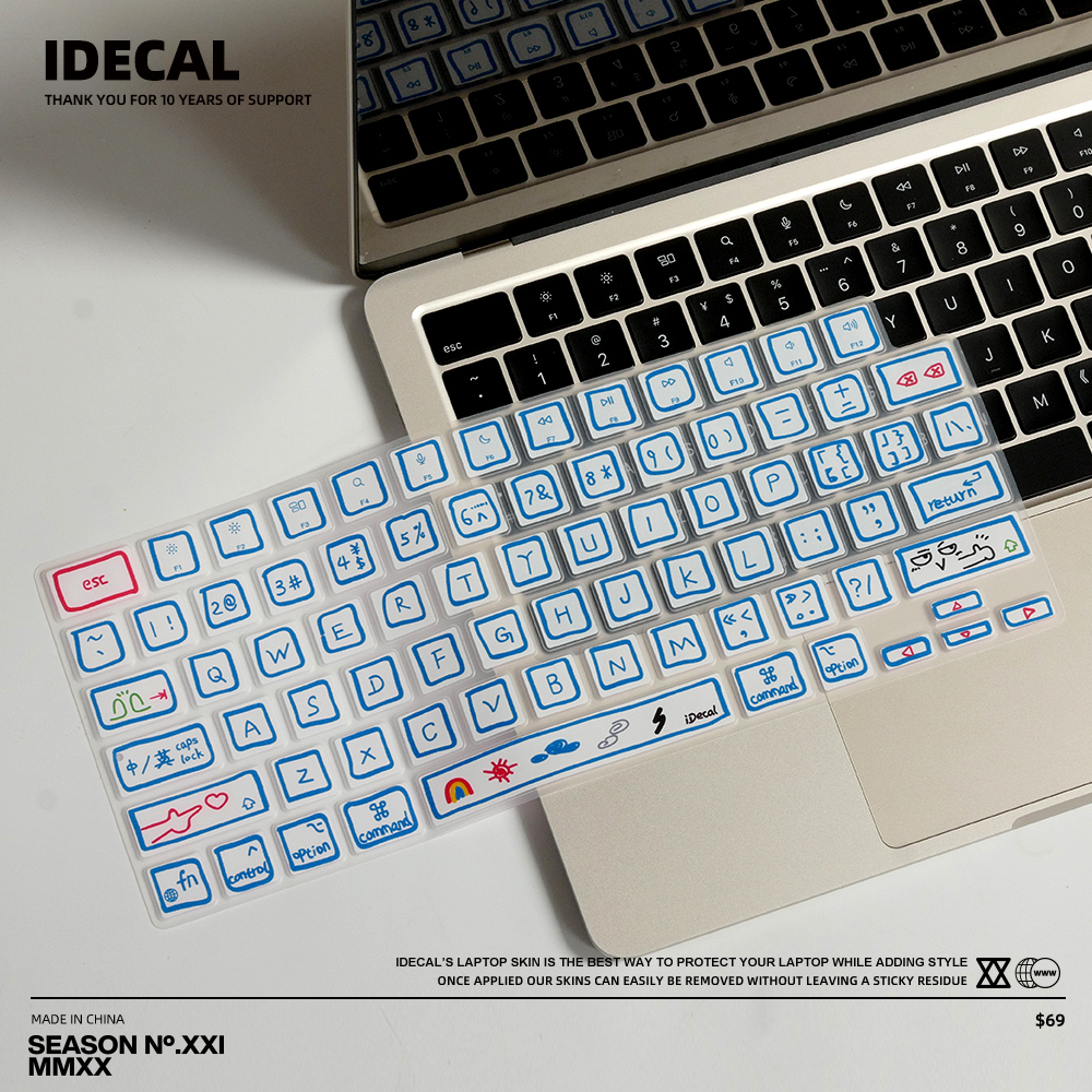 简单大字手感油彩绘键盘膜