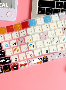原色工场适用于MacBookProM4彩绘膜air13pro14air15pro16超薄硅胶键盘膜防水防尘防泼溅抗磨损全覆盖卡通可爱