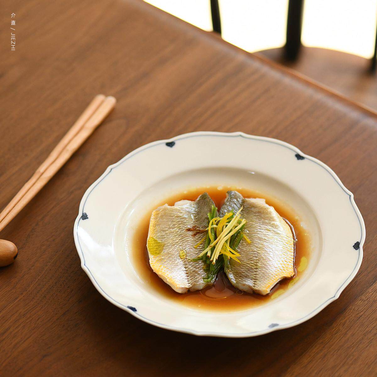 介直/葵口平盘中式芥/埴6.5|寸碟寸青花5.5陶瓷餐具高温瓷