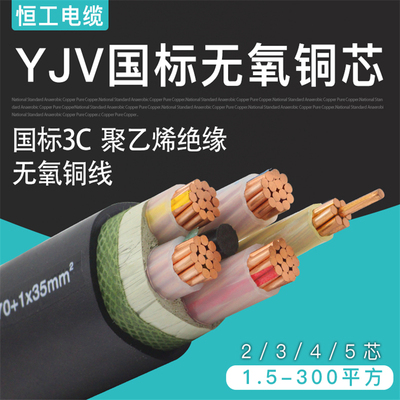 国标电缆线铜芯护套线户外电力线35104平方25YJV23516芯50