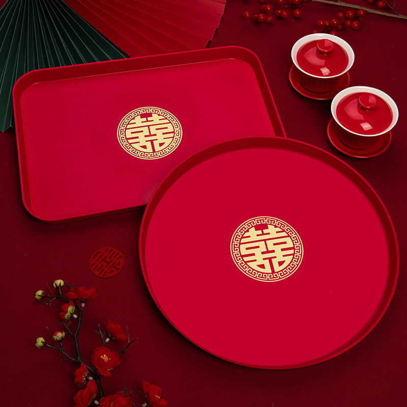 敬茶杯敬酒托盘结婚糖盘客厅红色喜庆婚礼用的喜盘子婚庆用品大全,节庆用品/礼品,喜碗/敬茶杯,淘宝优惠券,粉丝福利购,淘宝优惠卷