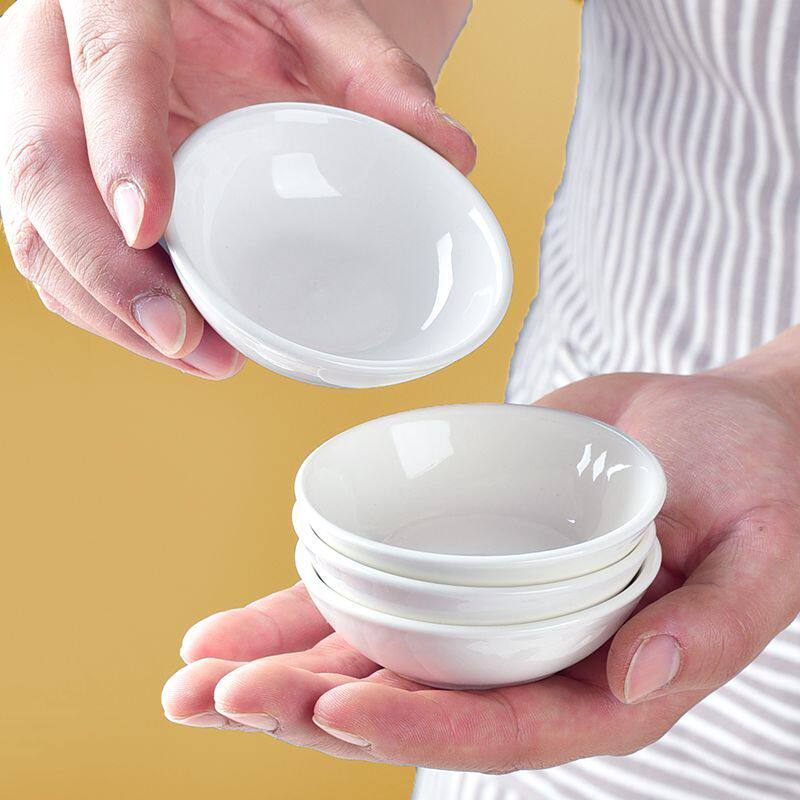 陶瓷味碟商用小吃碟纯白蘸酱小料碟家用酱料醋油碟调料早餐可微波
