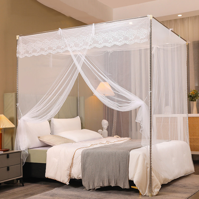 2024新款家用蚊帐加厚老式单人床卧室安装宿舍加密单开门一体式