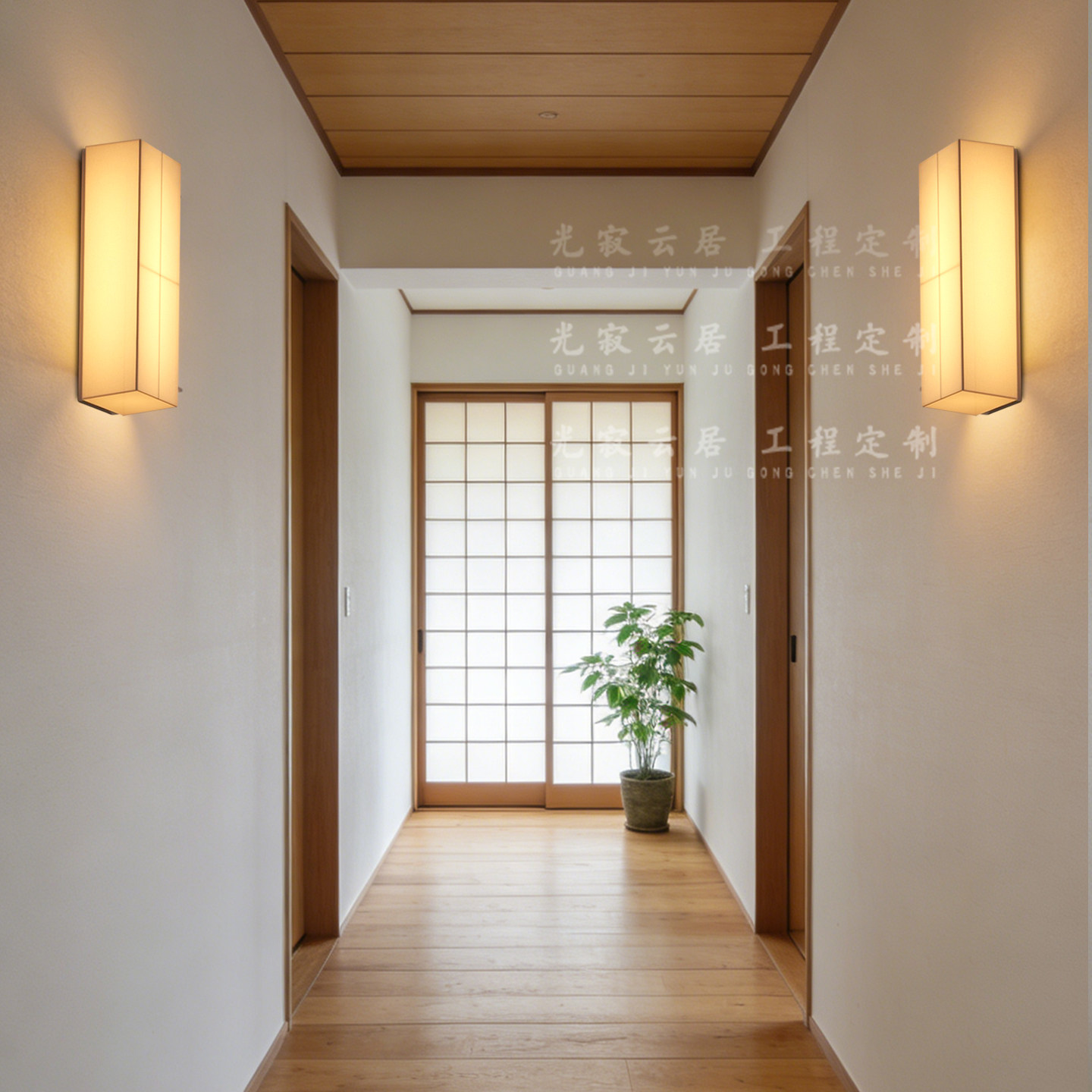 日式侘寂风设计师款客厅背景墙简约床头玄关过道民宿装饰布艺壁灯