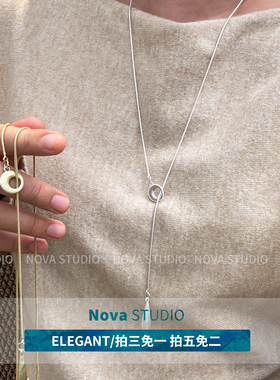 极简风水滴长款毛衣链女轻奢百搭