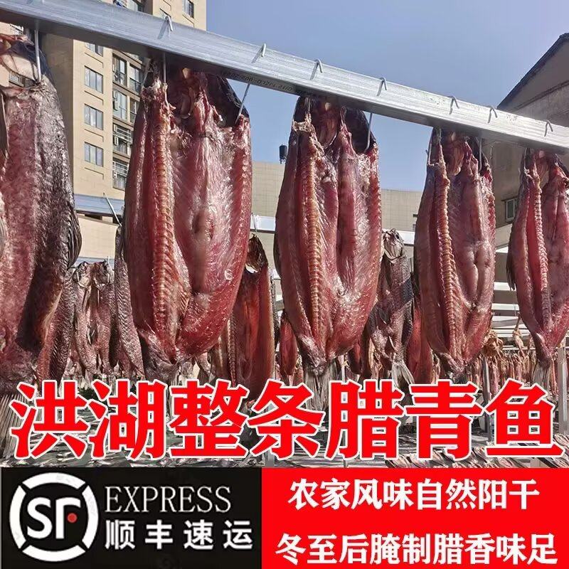 顺丰包邮洪湖整条阳干青鱼湖北特产农家腊青鱼自制年货腊青鱼淡水