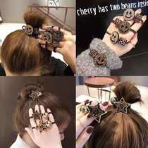 Tiktok female net red rubber band hair headwear Korean Version cute water drill hair rope simple trembling voice tied horsetail jewelry