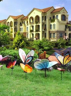 仿真动物摆件幼儿园户外玻璃钢蝴蝶雕塑花园庭院装饰园林景观小品