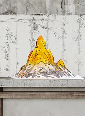 透明假山形树脂雕塑现代办公室酒店客厅家居软装饰工艺品装置摆件