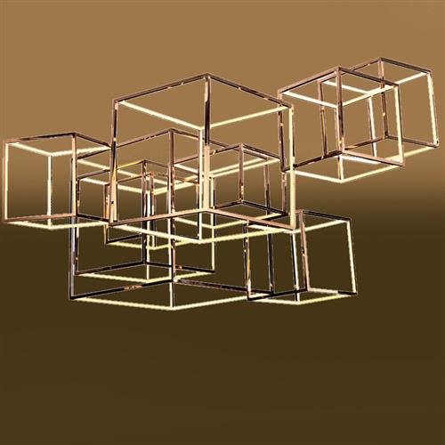 后现代正方形几何吊灯简约LED餐厅咖啡厅服装店展厅工程艺术灯具