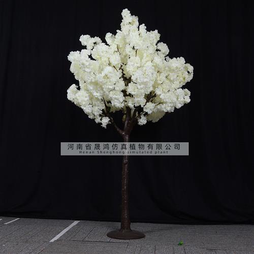 仿真樱花树白色假树大型植物仿真桃花树落地装饰树摆件假花樱花枝