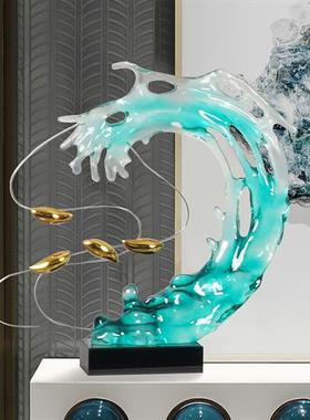 酒店售楼部透明假山树脂创意摆件玄关样板间别墅客厅办公室大雕塑