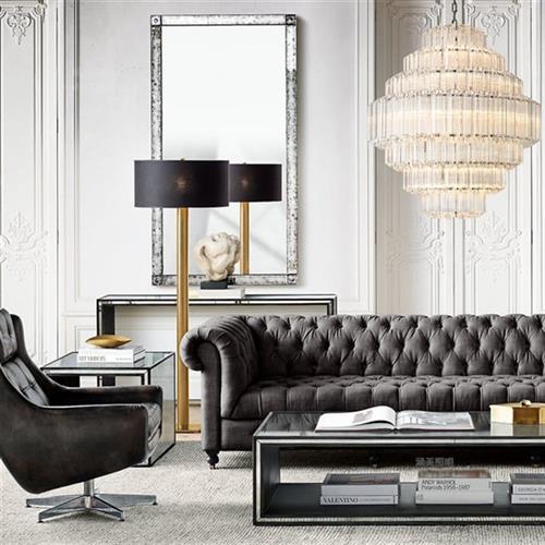 六角梅花玻璃棒吊灯现代简约复古奢华RH美式设计师软装别墅灯具