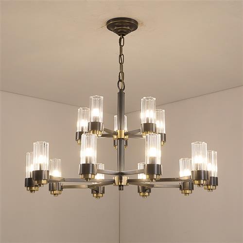 后现代全铜客厅吊灯轻奢大气创意皇冠美式别墅复式楼梯大吊灯灯具