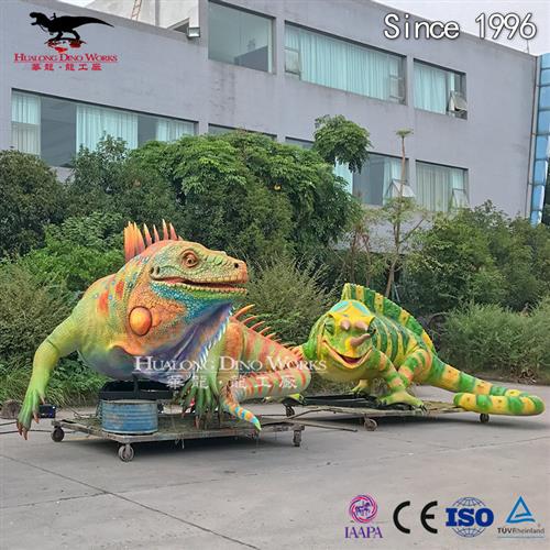 大型仿真稀有动物多彩变色龙模型机械电动制作美陈摆件源头厂家