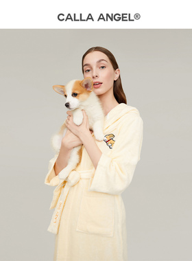 CallaAngel纯棉浴袍女款毛巾料毛圈男柔软吸水情侣款秋冬睡袍浴衣