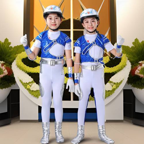 小荷风采我有一个梦想儿童太空服服宇航演出服舞蹈头盔幼儿机器人