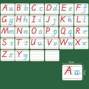 26个英语字母笔顺卡片大写小写磁吸磁性贴教具学具早教儿童幼儿园小学磁贴式英文字母表教学用具磁力贴黑板贴