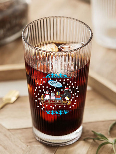 早餐杯玻璃牛奶杯新款 企鹅水杯日式 家用女生杯子卡通买二送一无盖