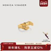 Monica Vinader莫妮卡戒指波浪丝带戒指小众设计叠戴戒指女士新款