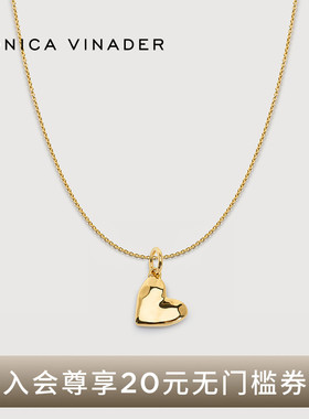 Monica Vinader莫妮卡熔岩之心项链镀金心形吊坠轻奢新年礼物小众