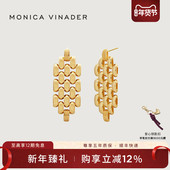 Monica Vinader莫妮卡耳环链条耳环复古耳饰女气质耳环金色银镀金