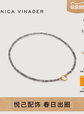 Monica Vinader莫妮卡项链单环宝石项链银锁骨链复古颈链女小众