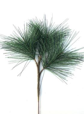 仿真火植物松针PVC叶防防晒圣头松针松果3树AAM诞叶迎客松树叶