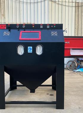 大NP1215型手动喷砂机轴 模具产品带滚重转盘标无尘箱式喷沙非机