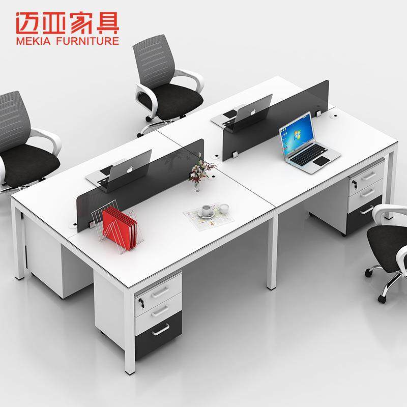 位职员办公桌 2 4 人位员工卡6 钢木隔MEKIA-FG屏风断电脑桌