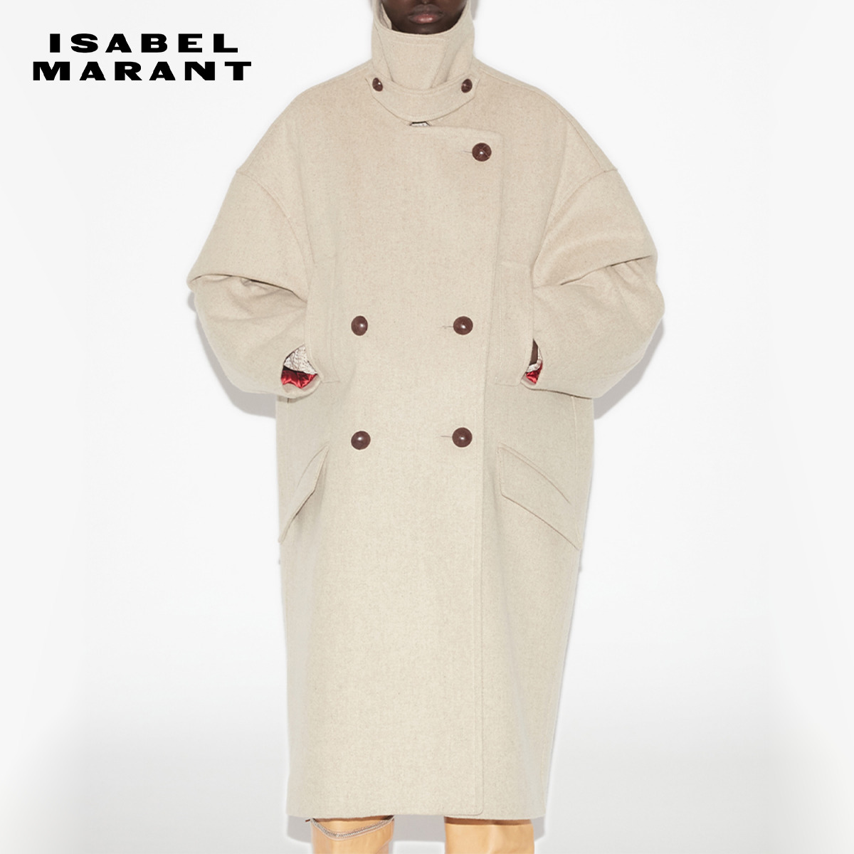 纯色长款大衣ISABELMARANT羊毛