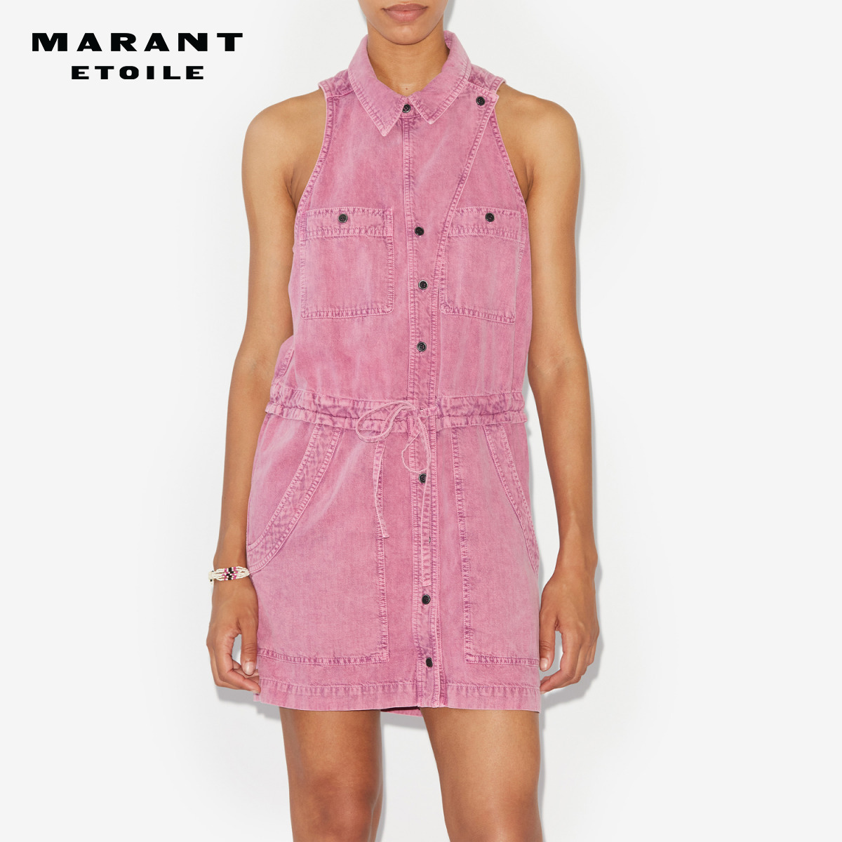 MARANT ETOILE2025早秋新款INES翻领纽扣连衣裙女