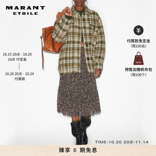 MARANT HARVELI羊毛混纺复古格纹外套女 ETOILE