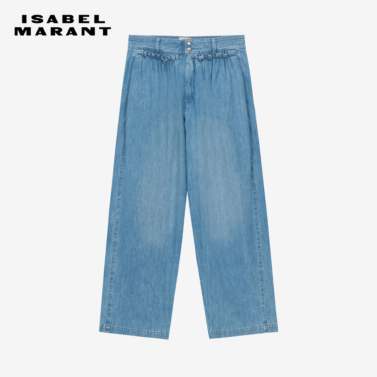 ISABEL MARANT2025 INAYAF休闲前褶皱装饰水洗牛仔长裤女