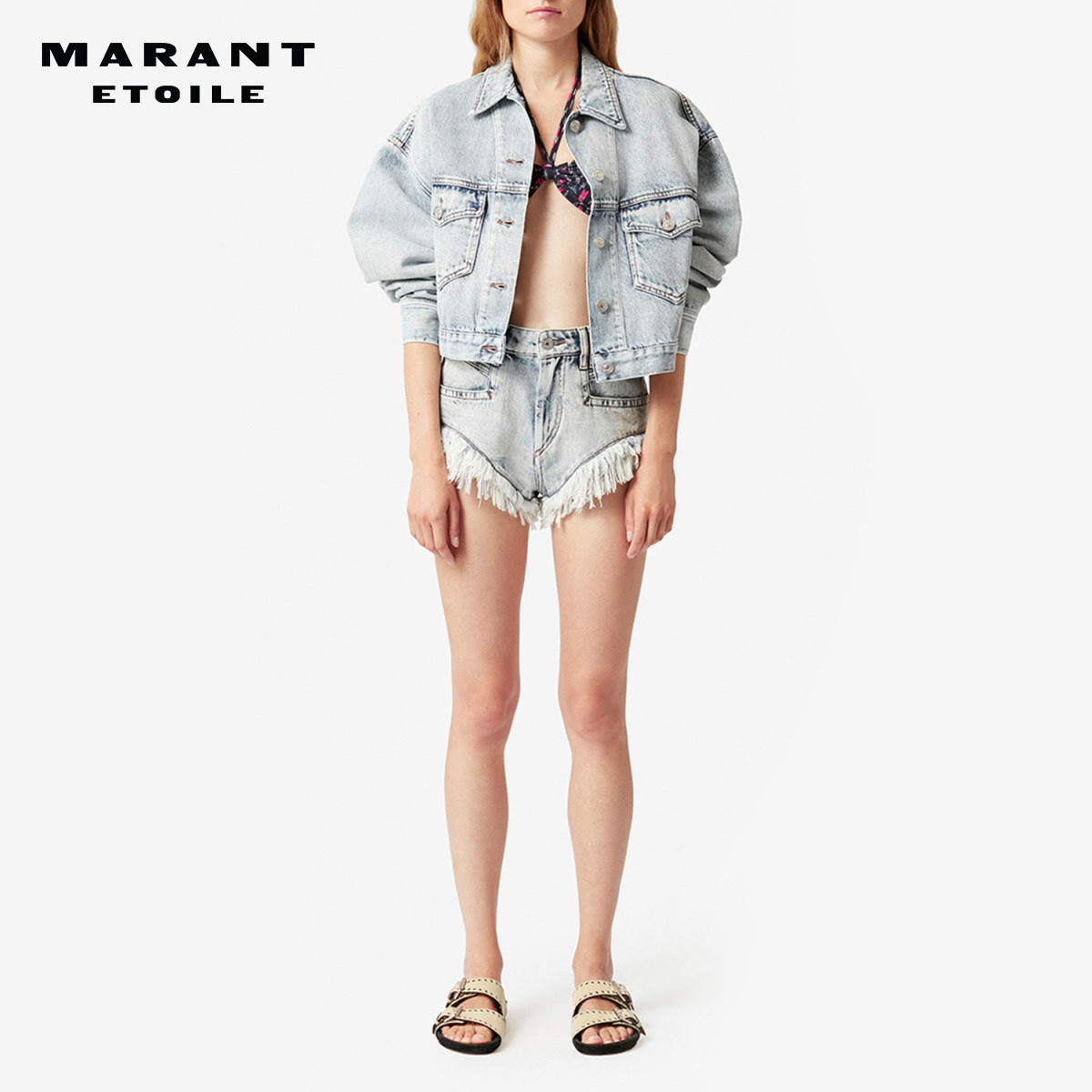 MARANT ETOILE ENEIDAO时尚流苏边牛仔短裤女